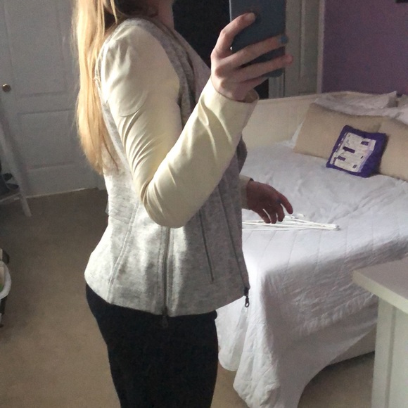 Truth and pride grey jacket with white leather sleeves - Picture 3 of 6